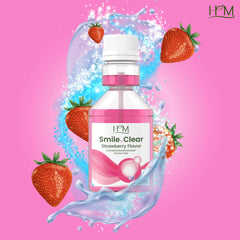 HM - Smile Clear Concentrated Alcohol Free Mouthwash, Dental Care-Smart Ingredients,for Bad Breath, whitening Teeth,Healthy Gums. (Strawberry Pack of 3 (3x2Fl Oz))